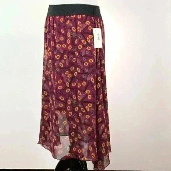 Lularoe Lola skirt M 8-10 chiffon elastic waist - Picture 6 of 10